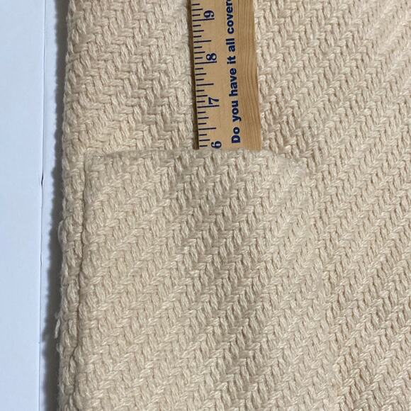 Anthropologie PIM + LARKIN Cream Wool Blend Jacket Coat XS Moto Old Money Woven - Picture 11 of 12